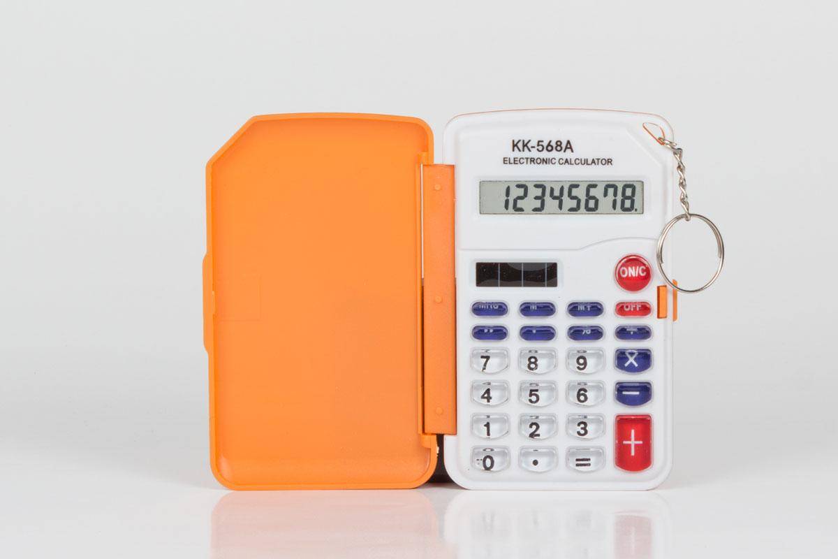 Electronic Calculator KK568A Orange White